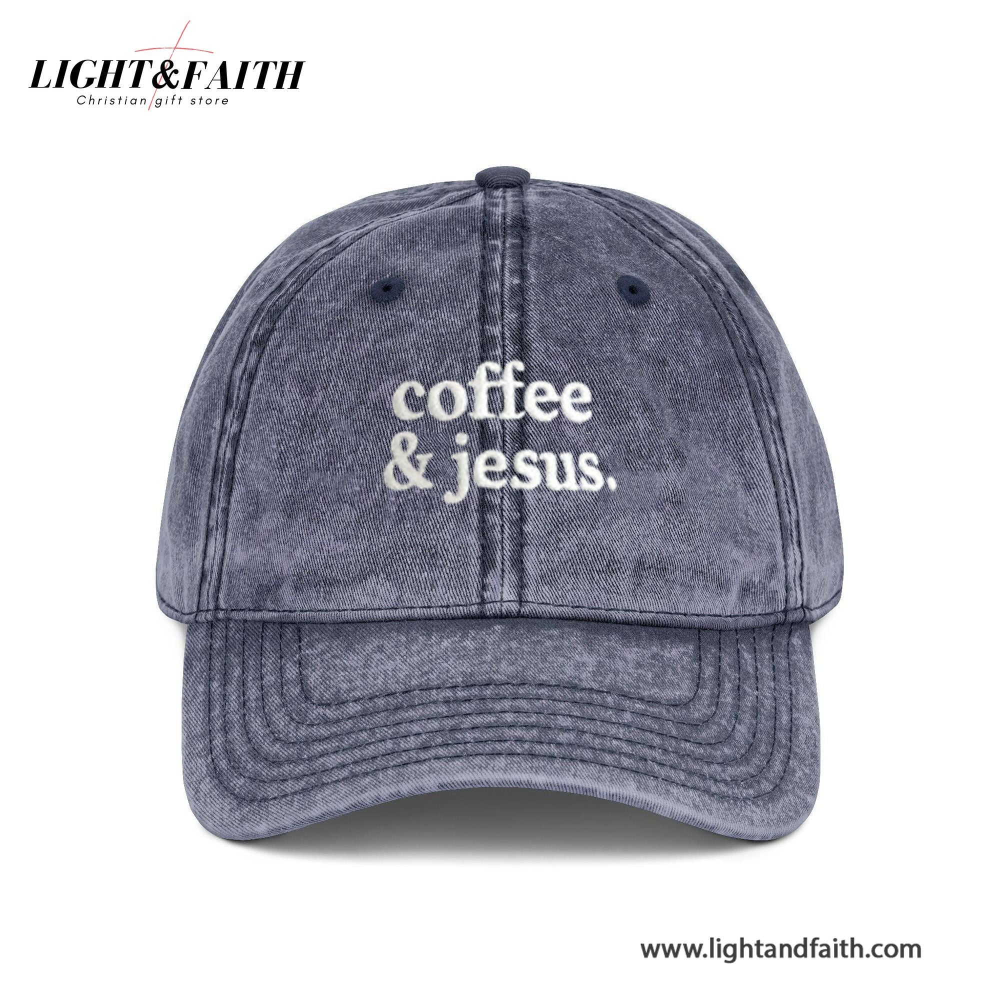 Embroidered Coffee and Jesus Washed Cap, Christian Graphic Cap, Faith and Caffeine Cap, Bible Verse Inspired Cap, Trendy Religious Cap LAFH03